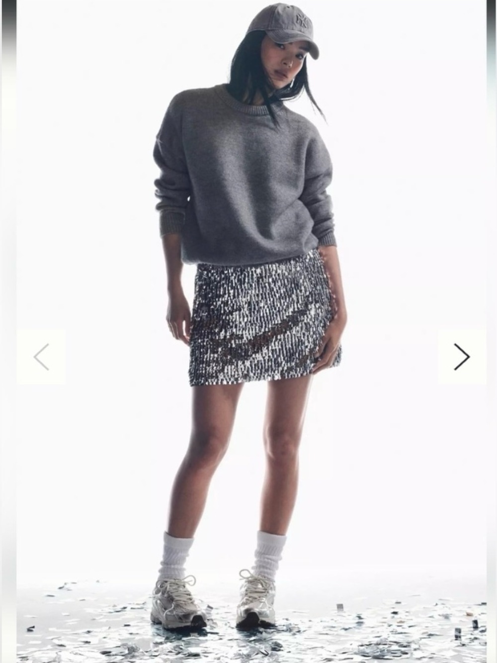 NWOT Mare Mare Anthropologie Long Sleeve Knit Sequin Twofer Dress Small